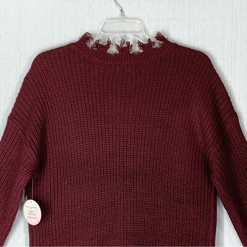 Full Circle Trends~NWT~Long Sleeve Cable Knit Frayed Edge Sweater Dress~Sz 1X - Picture 8 of 14